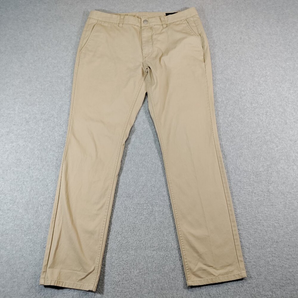 Bonobos Pants 34x32 Tailored Fit Khaki Mens Flat Front Chino 100% Cotton